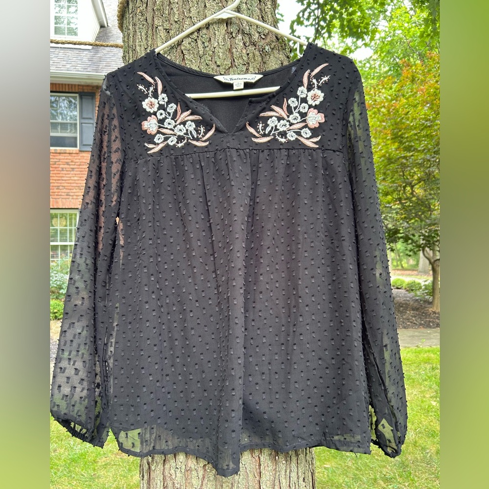 Women’s Swiss Dot Embroidered Blouse Size Small